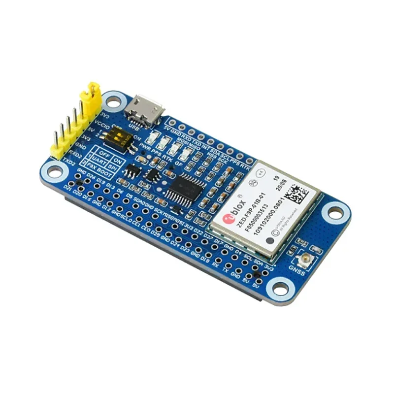 

Waveshare ZED-F9P GPS-RTK HAT для точности сантиметра, многодиапазонный дифференциальный GPS-модуль RTK