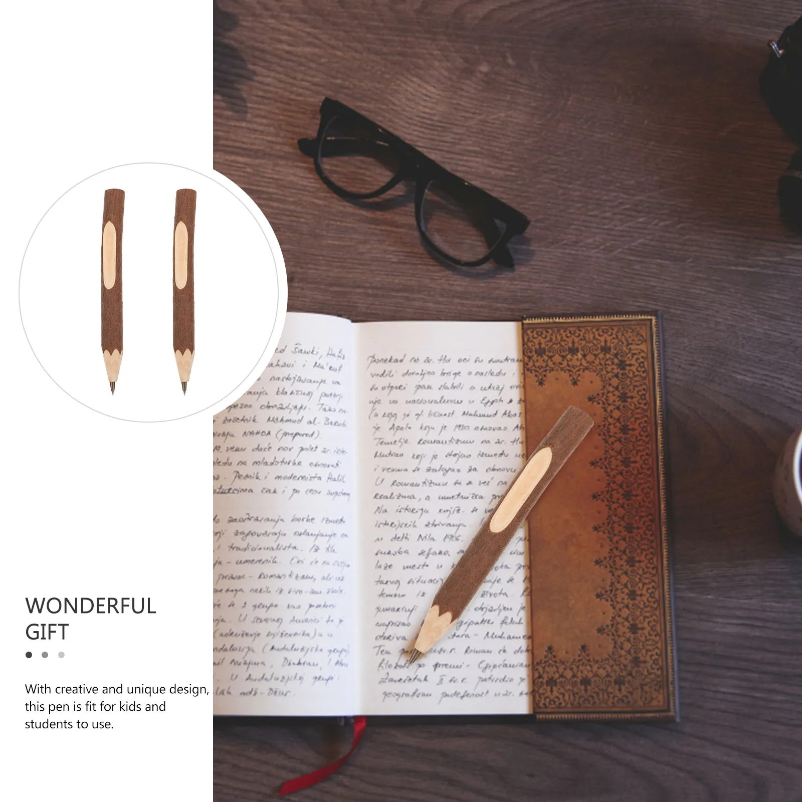 

16pcs Wooden Ballpoint Pen Creative Portable Writing Accessory Household Gift Student Use Long Writing Accessory Lasting