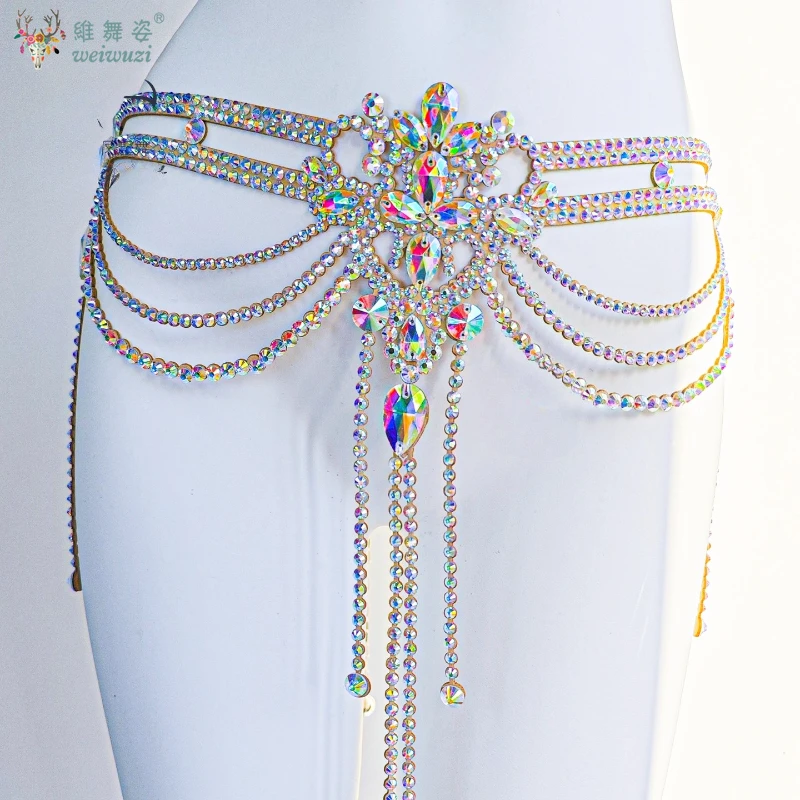 

Высококачественная поясная цепочка для танца живота, аксессуары ручной работы с бриллиантами, аксессуары для выступлений, восточные танцы, профессиональная соревнования, алмазная цепочка
