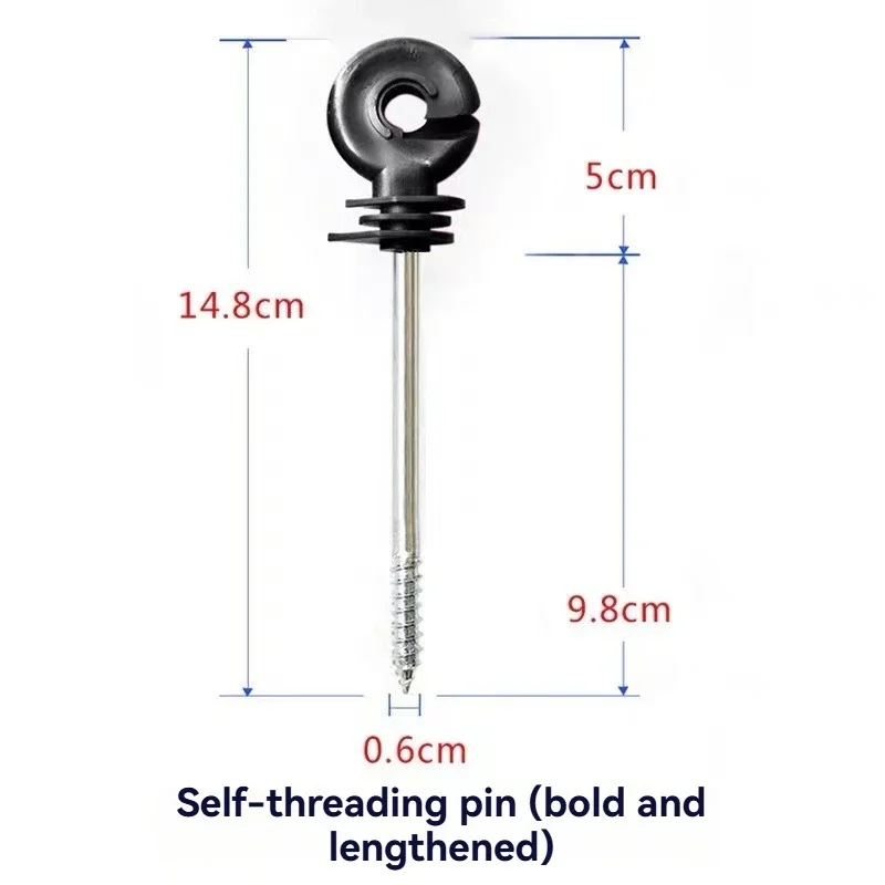25PCS Electric Fence Distance Insulators, Plastic Ring Insulators Long Distance Screw for Wooden Post