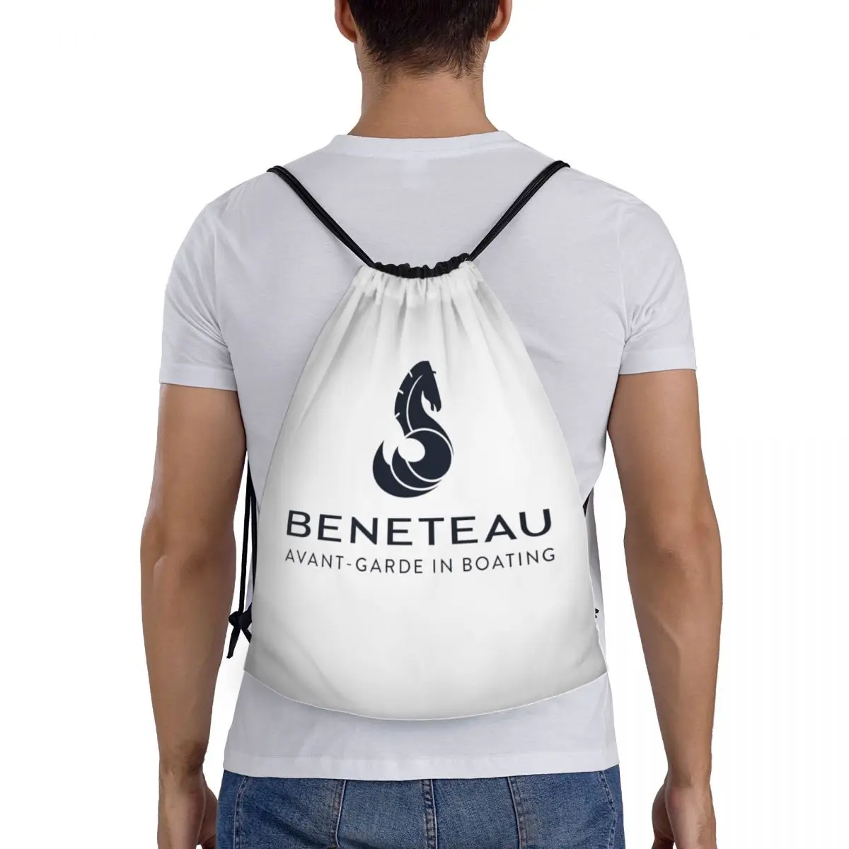 

Beneteau Sailboat Sailing Yacht POCKET SIDE Backpacks Fashion Portable Drawstring Bags Sports Bag Book Bags For Travel School