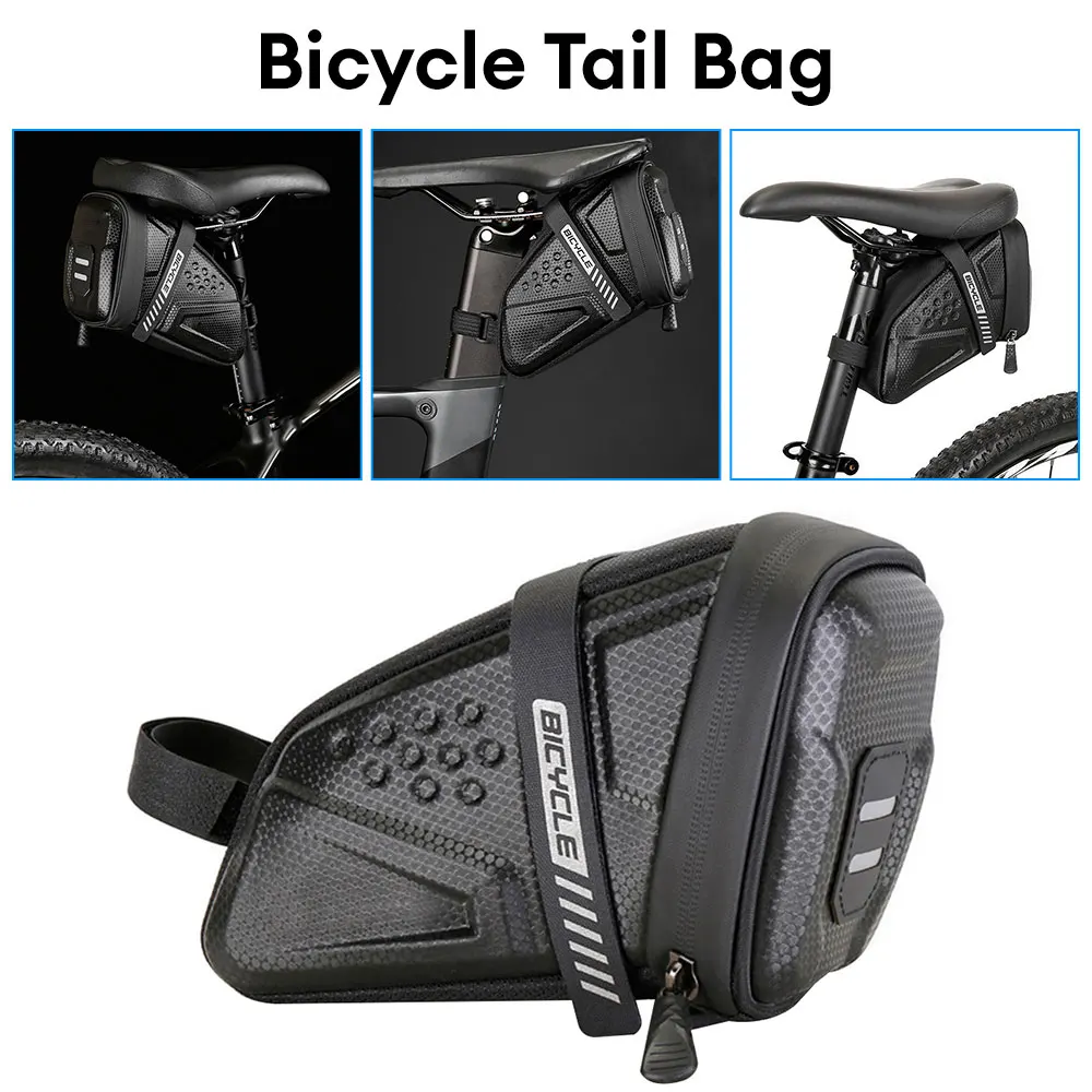 

Bicycle Saddle Bag Shockproof Bike Saddle Bag For EVA Hard Shell Refletive Large Capatity 1L MTB Bike Bag Accessories