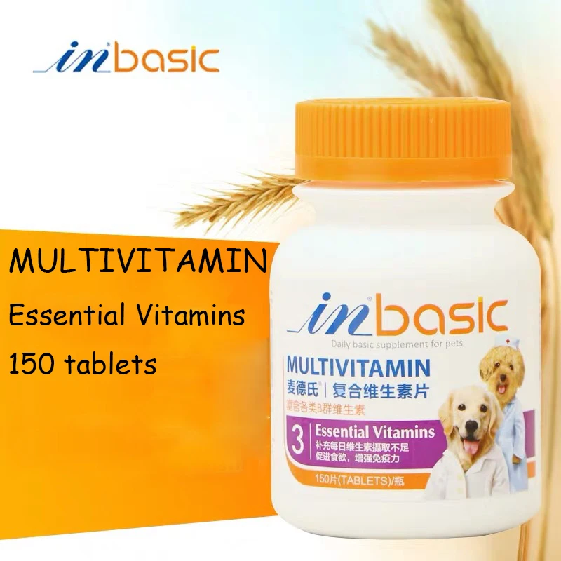 IN-BASIC 150 Tablets 11 In 1 Multivitamin Dog Nutritional Supplements Essential Vitamins Increase Physique