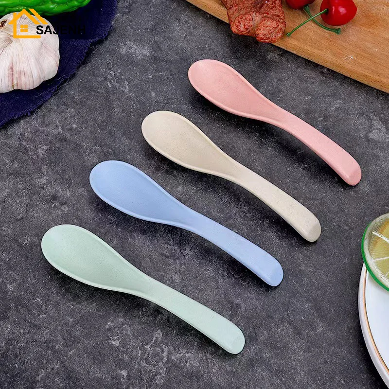 

Wheat Straw Spoon Dinner Spoons Portable Cereal Soup Spoon Reusable Reusable For Home Kitchen Restaura