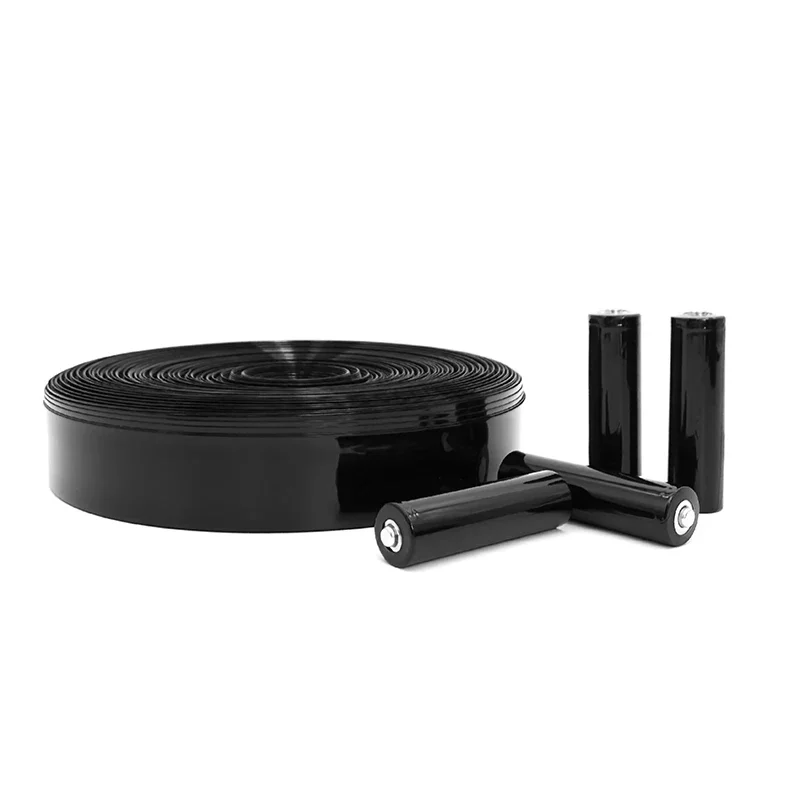 Width 30mm ~ 500mm Black PVC Heat Shrink Tube 18650 Battery Wrap Battery Pack Insulated Cable Protector Sleeve Lithium Film Case