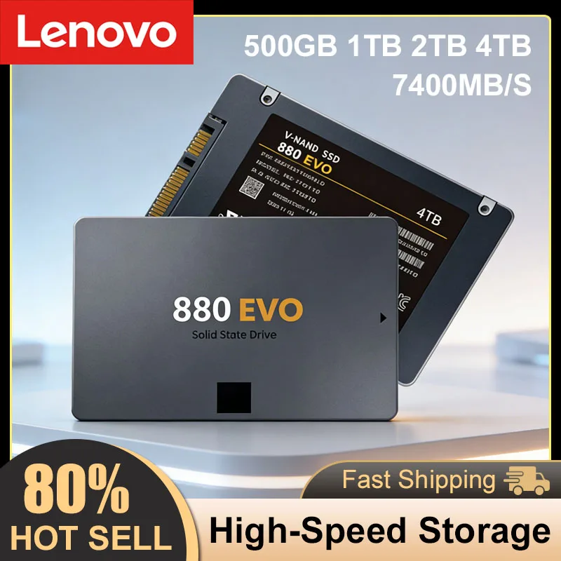 

Lenovo New SSD 880 EVO 2TB 4TB Internal Solid State Drives Hard Disk SATA 3.0 MLC 2.5 Inches for Laptop Desktop PC PS4 PS5