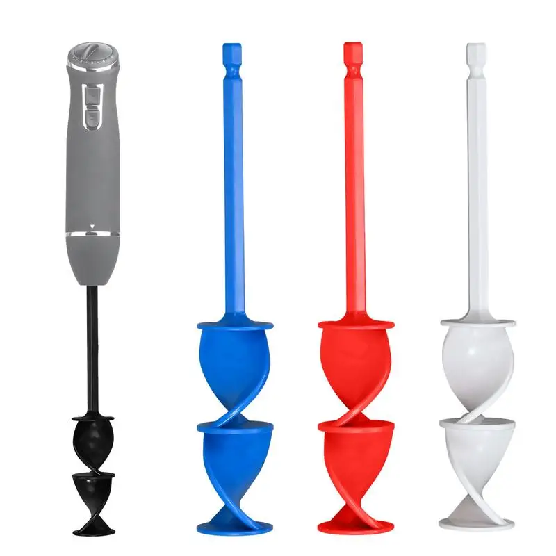 4PCS Epoxy Mixing Stick Paint Stirring Rod Putty Cement Paint Mixer Attachment With Drill Chuck For Epoxy Resin Latex Oil Paint