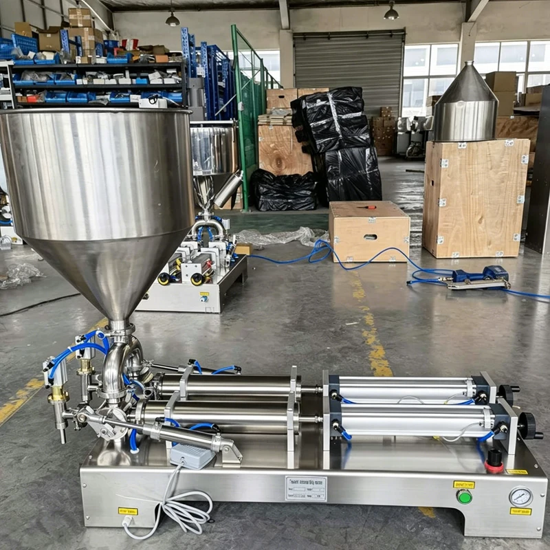 

Semi-Automatic Double Head Ice Cream Filling Machine for Hand Cream Honey Tomato Paste Filling Heat Source Based