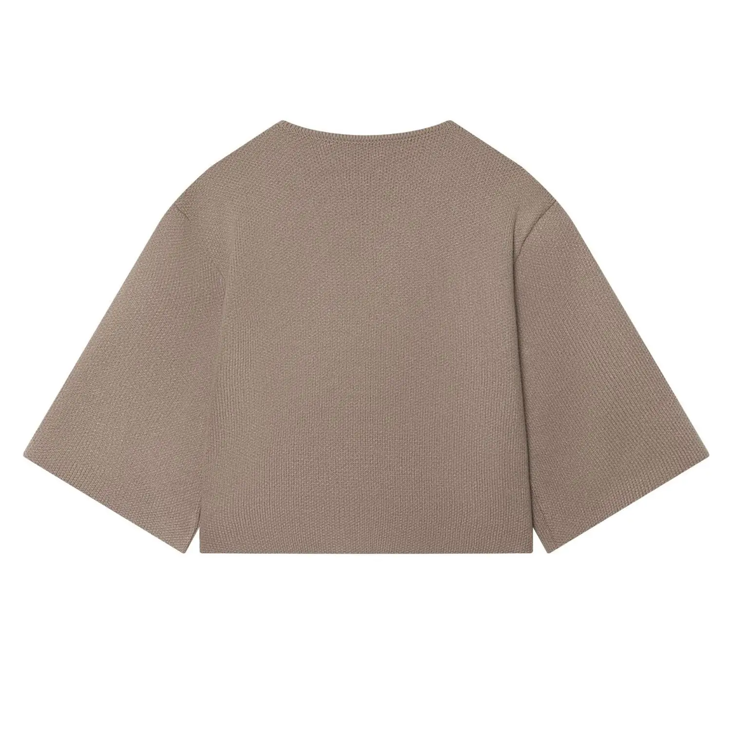 Fashionable Knitted Short Coat Women's Cross-Border Apparel Organic Cotton Blend Pure Color Summer Workwear Pants