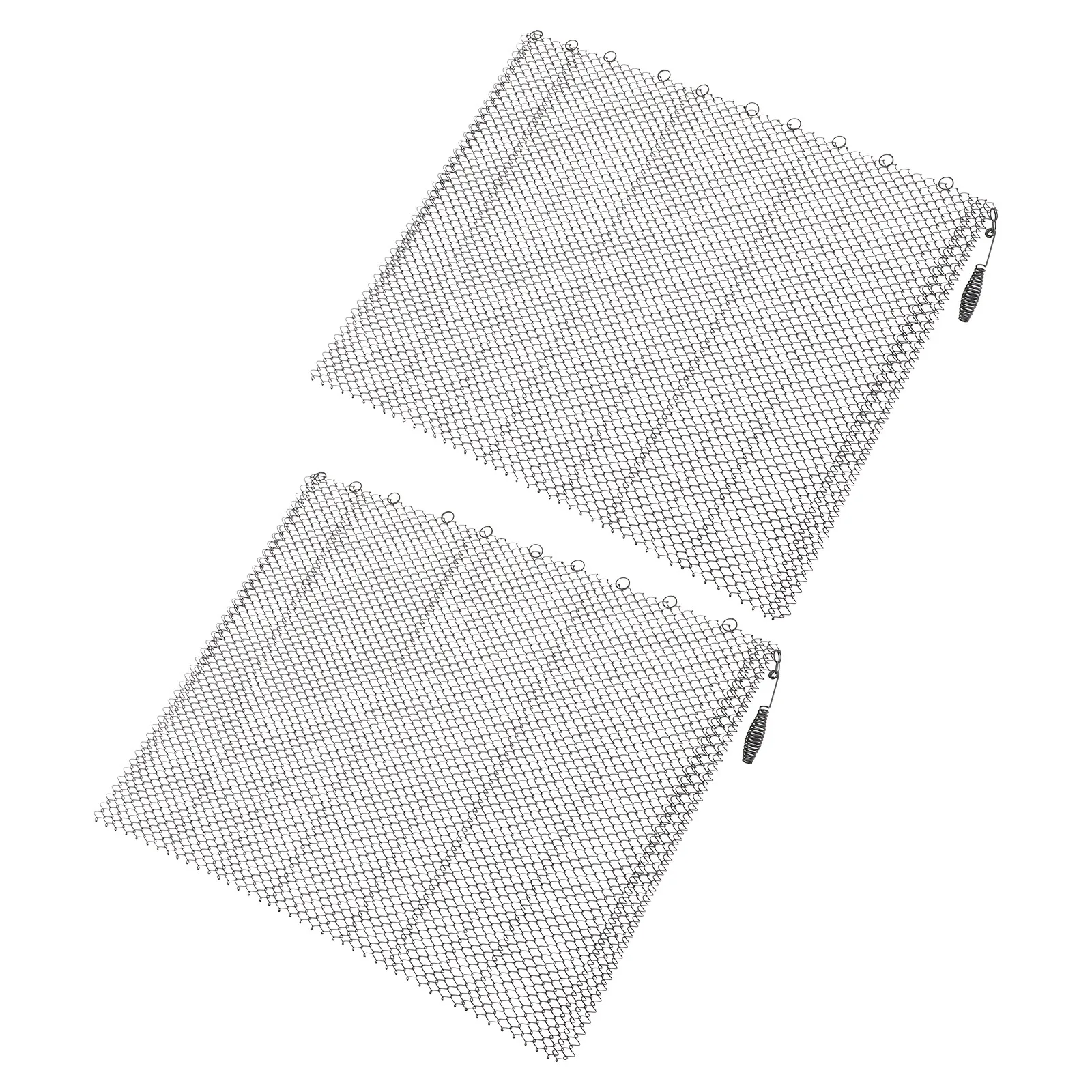 

2Pcs Fireplace Mesh Screen Curtain Hearth Sparks Guard Iron Home Black Enamel Coated Panels Easy Install Tools Fireplace Parts