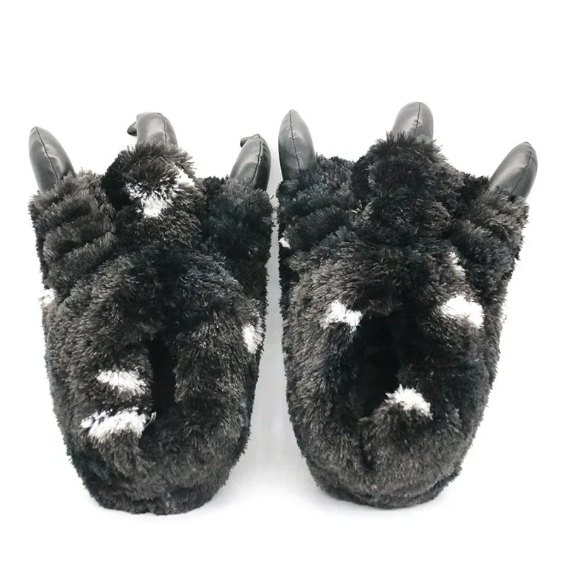 Animals Beast Claw Shoes Slides for Men Fun Chunky Fuzzy Slippers Male Plush Warm Bear Paw Lovers Funny slippers