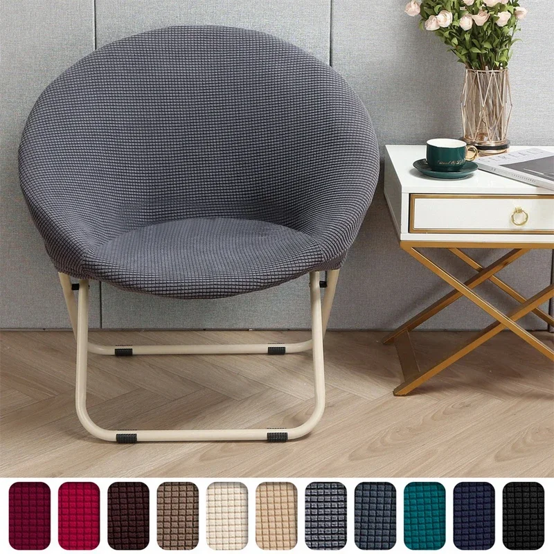 Simple Saucer Chair Cover Moon Sauce Chair Protector Round Camping Chair Covers Knitted Jacquard Corn Pattern Seat Cover