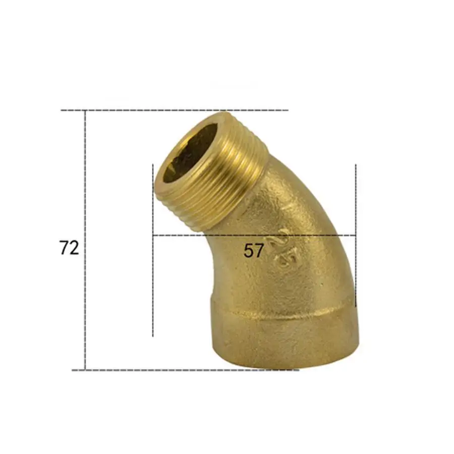 

1" BSPP Female To Male Brass 45 Degree Elbow Pipe Fitting Coupler Connector Water Gas Oil