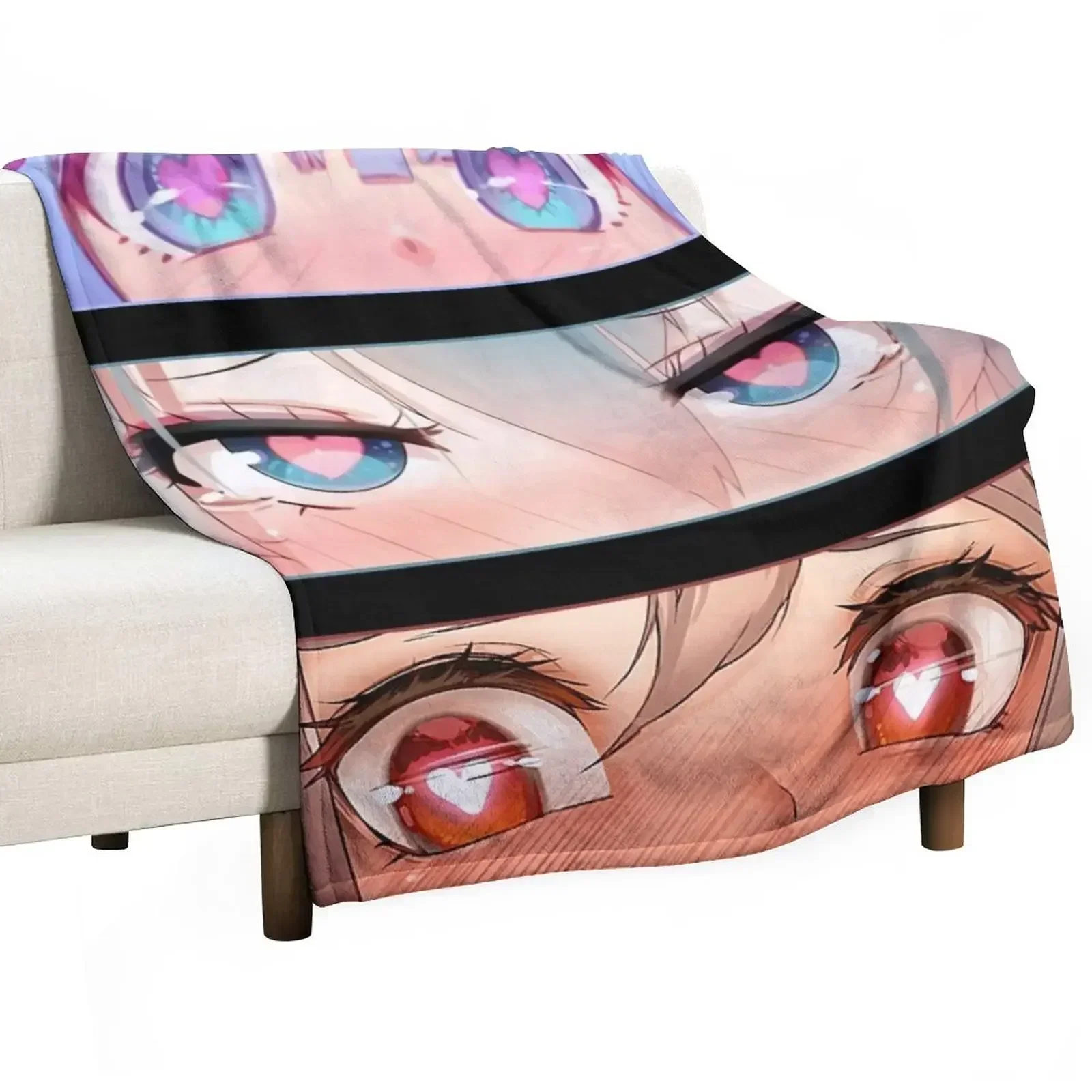 Lewd Eyes Bundle Throw Blanket manga Personalized Gift Loose Blankets