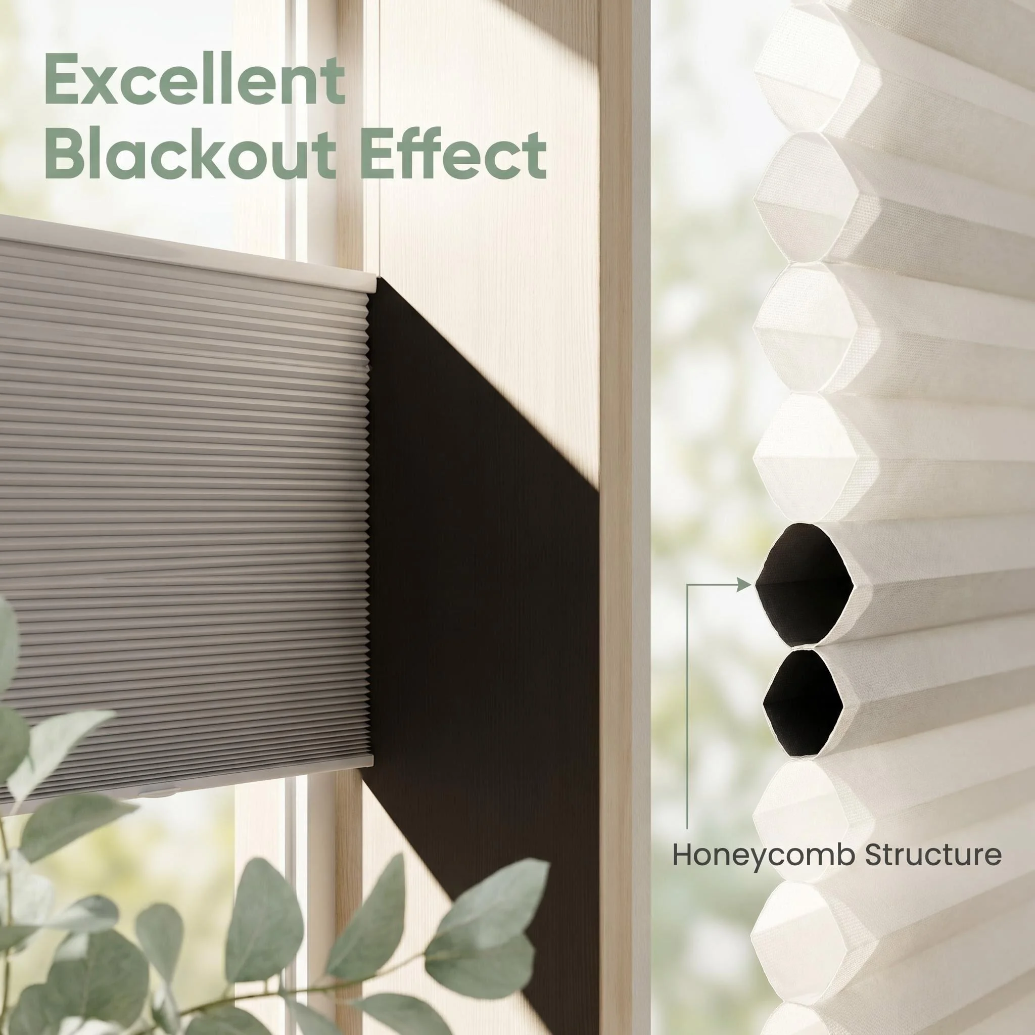 Free Custom Size Blackout Cellular Blinds Honeycomb Shades for Windows Double Cells Cordless Saving Energy Thermal Insulation