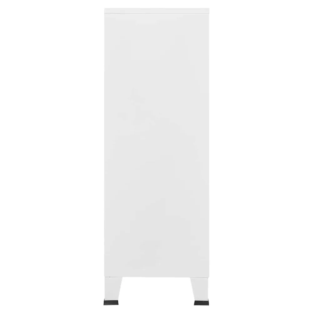 خزانة تخزين vidaXL، خزانة تخزين معدنية مع رفين و6 أبواب، وخزانة جانبية على الطراز الصناعي مع فتحات هوائية، وحاملات بطاقات الاسم