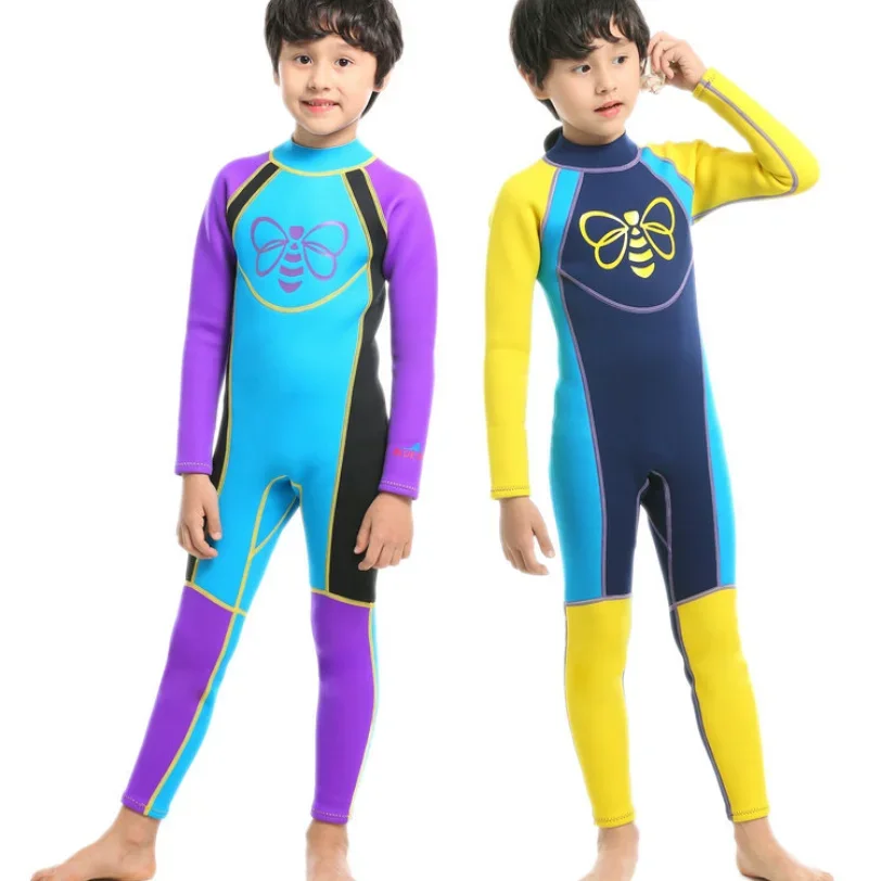 Neoprene Full Suit for Kids, 2mm, UV Protection, Wetsuit for Baby, Youth, Boys and Girls, Keep Warm, Age 1 To 13 Years