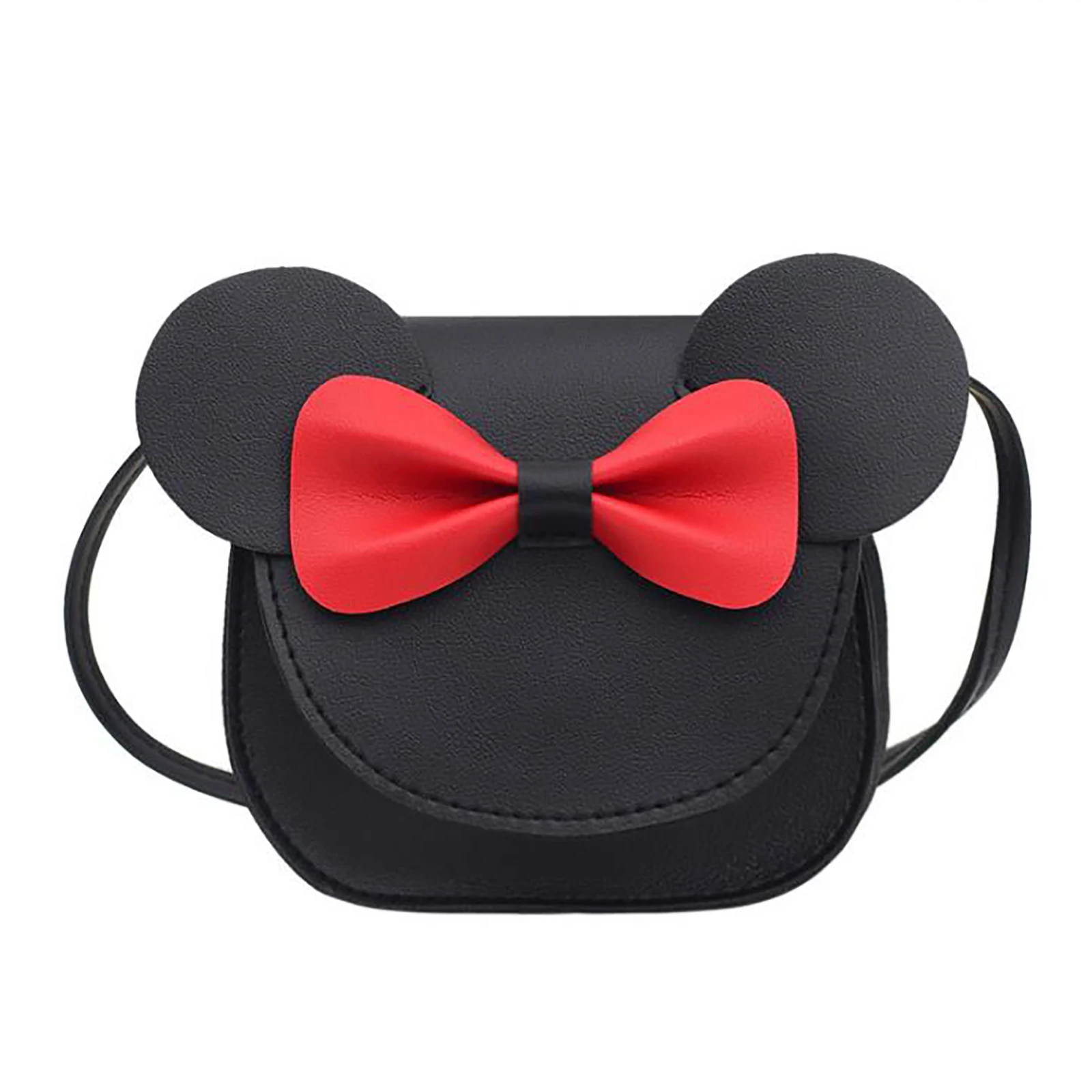 Baby Girl Cartoon Crossbody Bag Cute Mouse Ear Bowknot Magnetic Snap Shoulder Bag