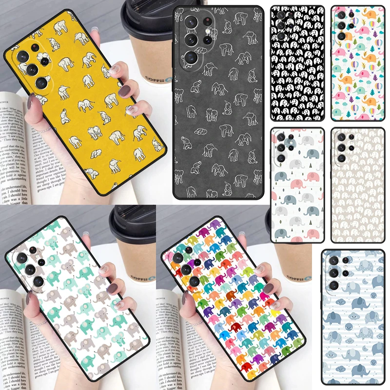 Indian Baby Elephants Cover For Samsung Galaxy S23 Ultra S22 S20 S21 FE S8 S9 S10 Plus Note 10 20 Ultra phone Case