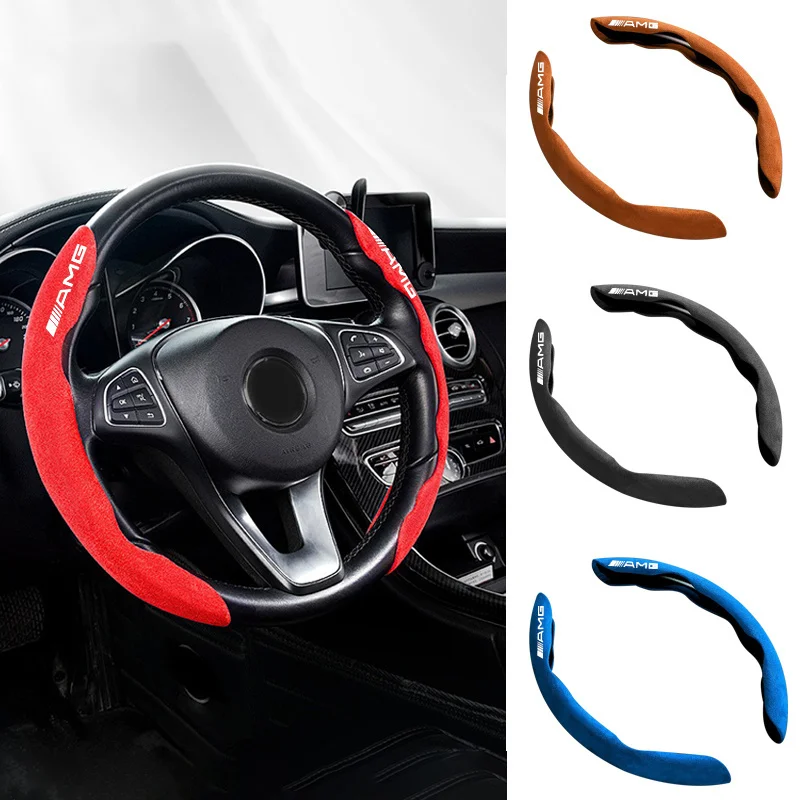 

Suede Leather Car Steering Wheel Cover Anti-Slip Auto Accessories For Mercedes Benz AMG W204 W205 W203 W211 W212 W213 W201 W210