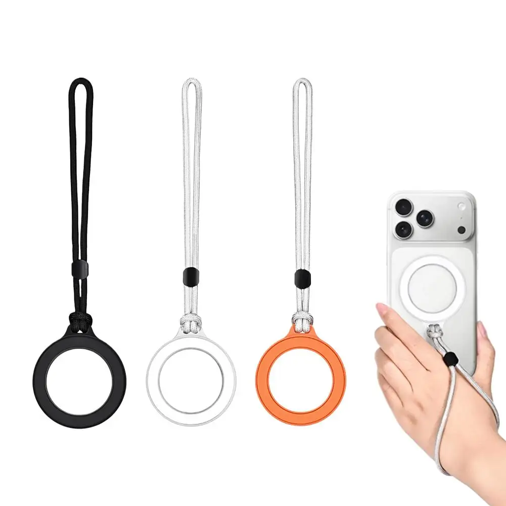 Universal Mobile Phone Magnetic Ring Lanyard Detachable Phone Charm Magnet Ring Wrist Adjustable Bag Strap For iPhone