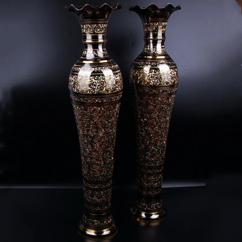 Bronze ware, hand-carved copper vase, TV cabinet entrance decorative vase