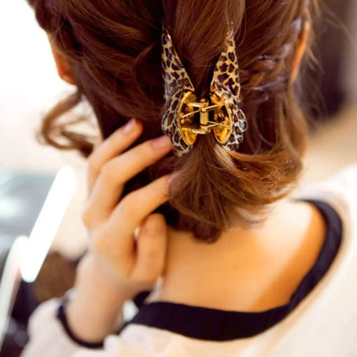 

7Cm Leopard Print Hair Clips Strong Hold Barrettes for Women Fashionable Hair Accessory for Party Work Outfit Decoration