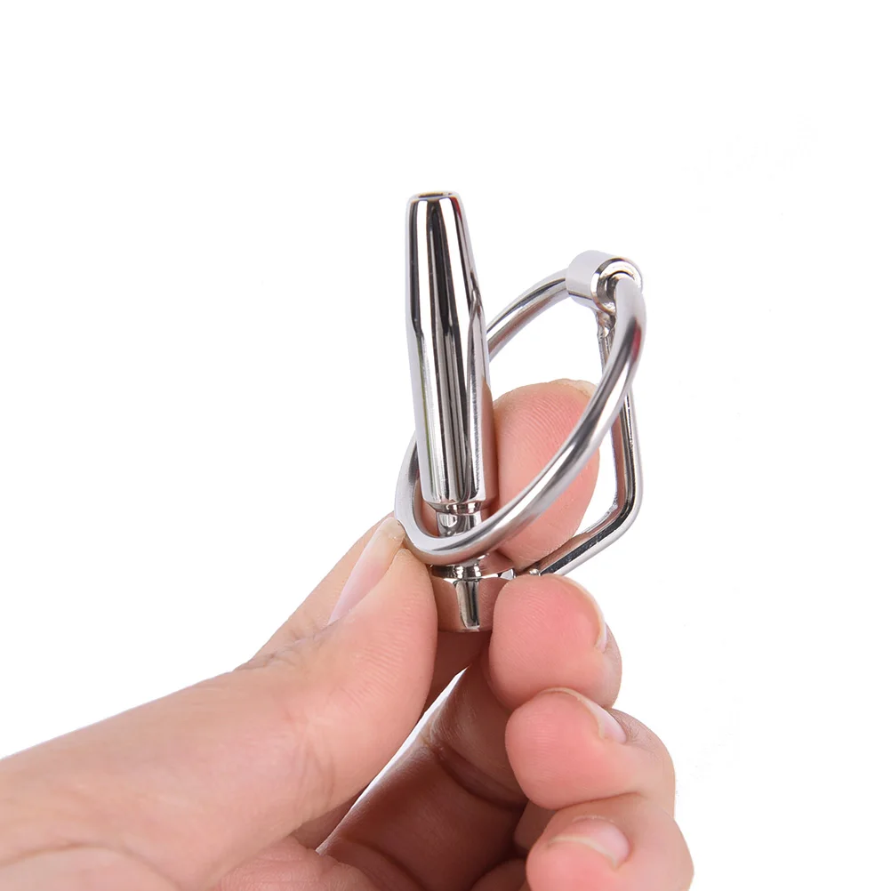 Stainless Steel 45mm Urethral Sound Dilators Hollow Penis Plug With Glans Rings Sex Products For Men Male Chastity Device