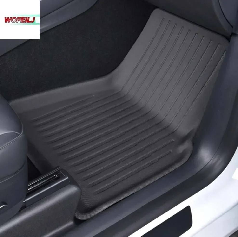 1SET Original vehicle stripe rubber mat for Tesla Model 3 non-slip floor Mat for Tesla Model Y Mats Carpets