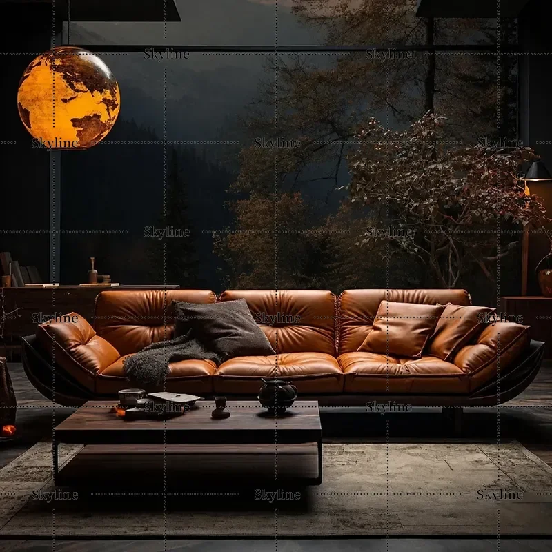 New Chinese Style Black Walnut Solid Wood Sofa with Tenon and Mortise Structure Retro Living Room Straight Sofa Customizable
