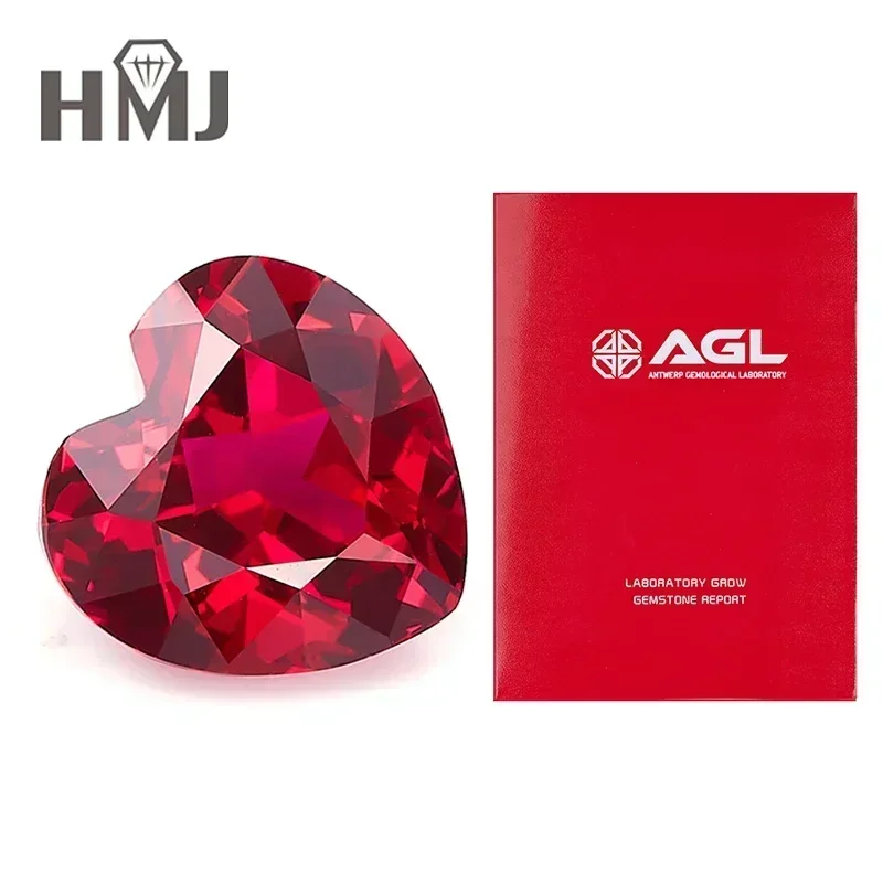 Lab Grown Ruby Gecertificeerd Ruby Duif Bloed Rode Ruby Hartvorm 0.5ct 1ct DIY Kralen voor Sieraden Maken