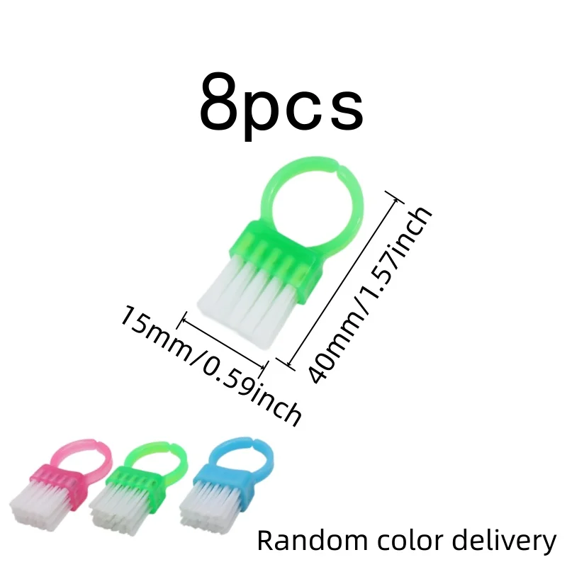 8 pcs Finger Loop Brush for Small Crevice Cleaning, Deep Clean Reach, Portable Finger Loop Design, Multipurpose, Random Color