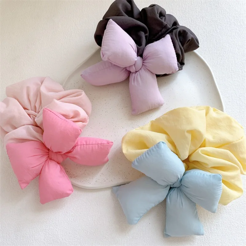 

Корейские 3D-резинки для волос с контрастными цветами и бантом, эластичные держатели для хвостиков, милые аксессуары для волос для малышей, на каждый день