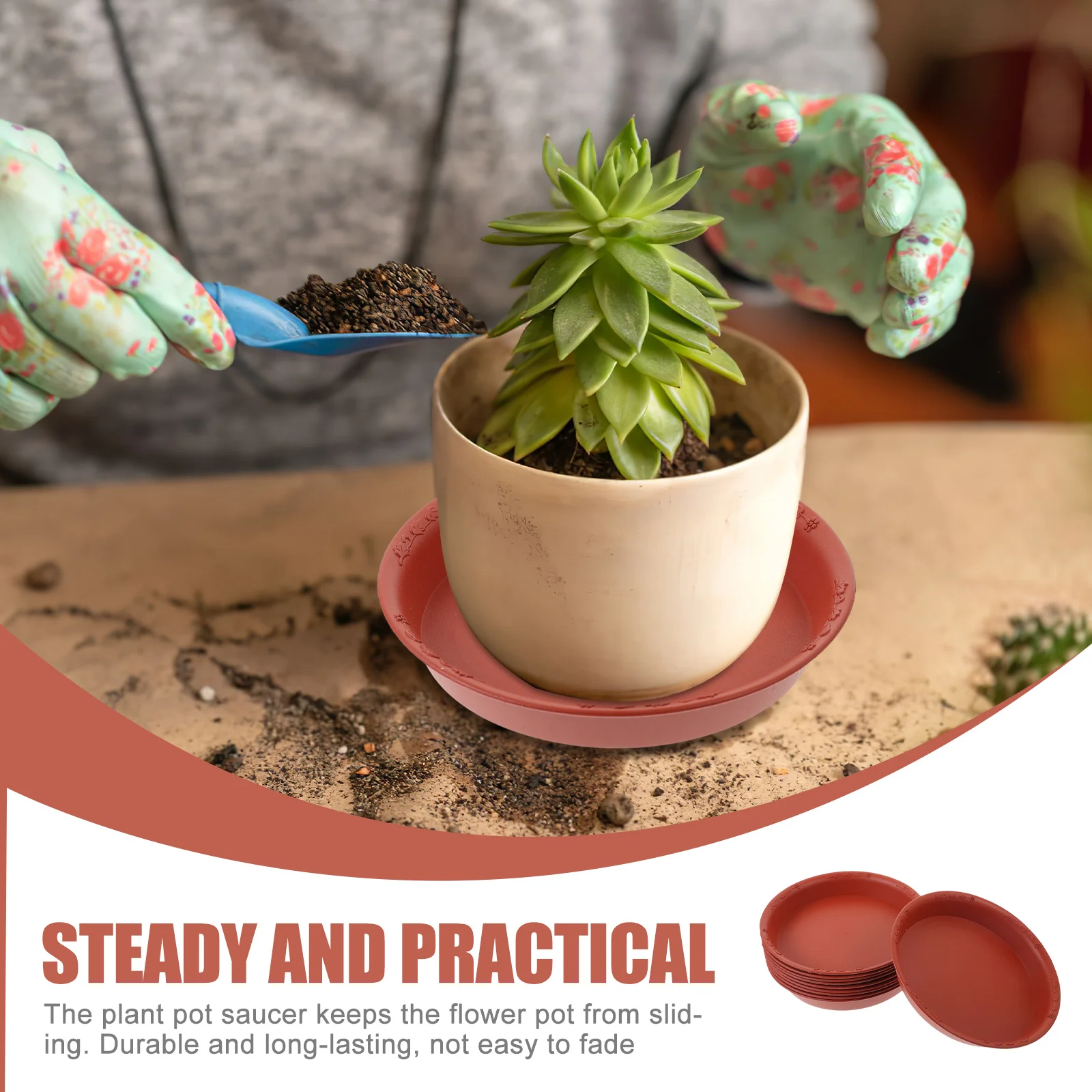 

10pcs Plant Saucer Tray Round Thickened Durable Water Catcher For Indoor Outdoor Plants Bonsai Pot Drainage Plate Potted