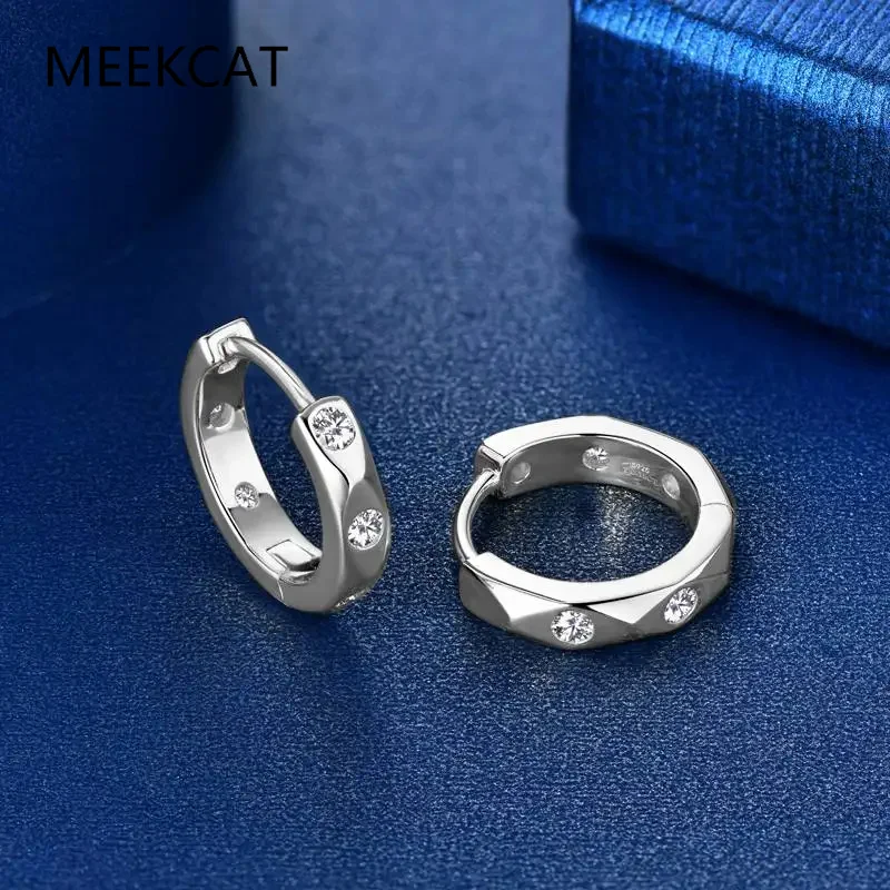 925 Sterling Silver Fashion Simple Piercing Ear Closure Statement Stacked Ear Hoop Earrings for Women Huggies Jewelry Aretes