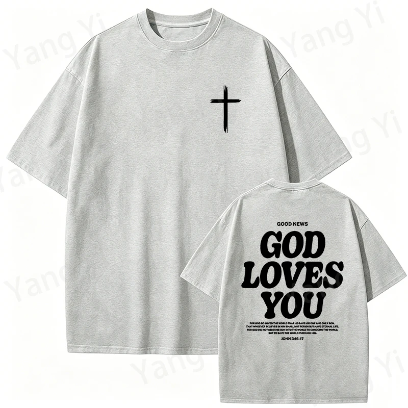 Modisches Unisex-T-Shirt mit christlichem Design-Print, für Männer und Frauen, Sommer-Freizeitoberteil, Paar-Mode, Streetwear-T-Shirt – Detail 9