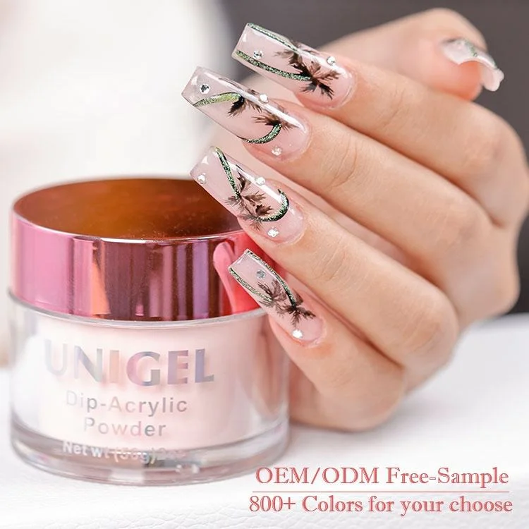 

UNIGEL 3-in-1 Nude Pink & White Acrylic Powder Professional Crystal Nail Powder for Extension Carving Dipping