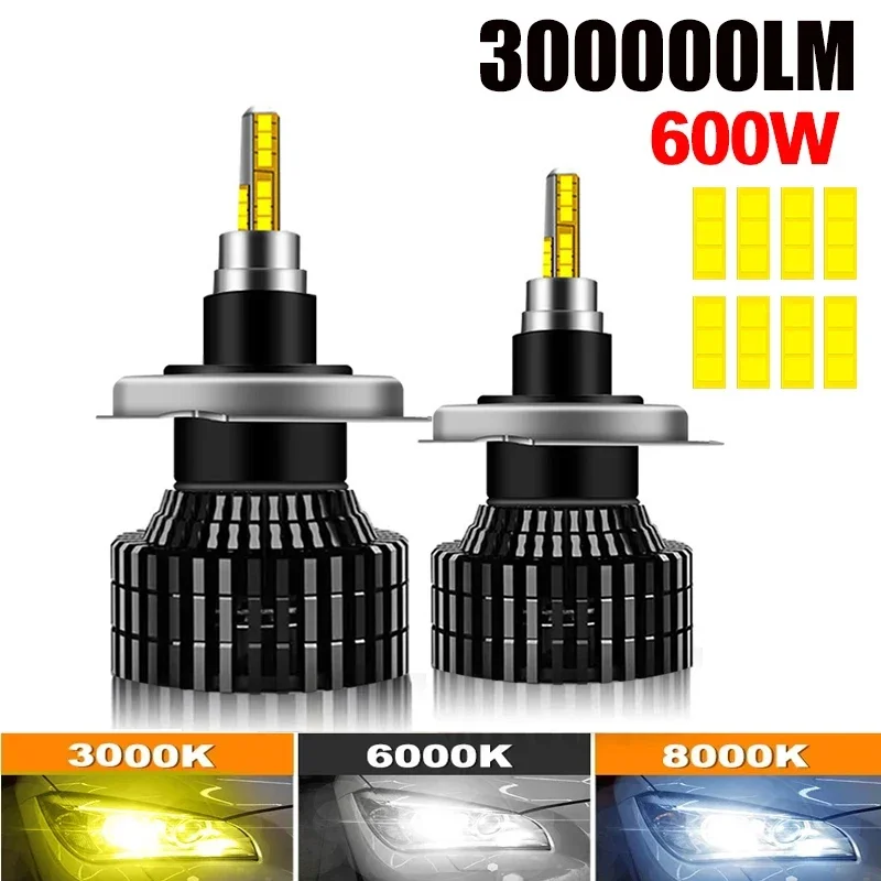 

2 шт. H7 светодиод 8 боковых 360 H4 H1 H3 400000 LM 620 Вт HB3 HB4 9012 Led H8 H9 H11 9005 9006 Автомобильные фары Авто противотуманные фары 6000K