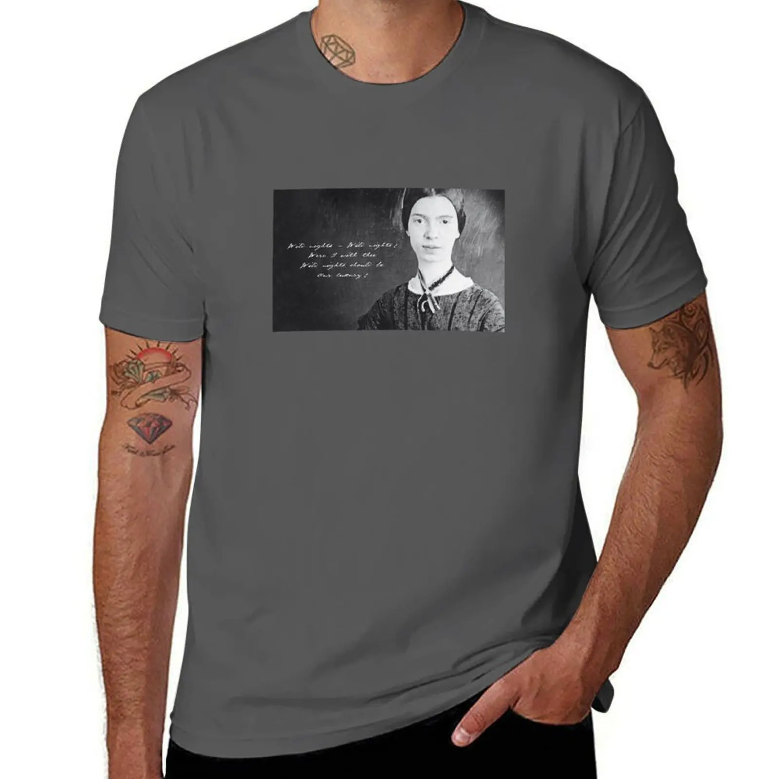 Emily Nights Dickinson--Wild T-Shirt Retro Graphic Print T-Shirt