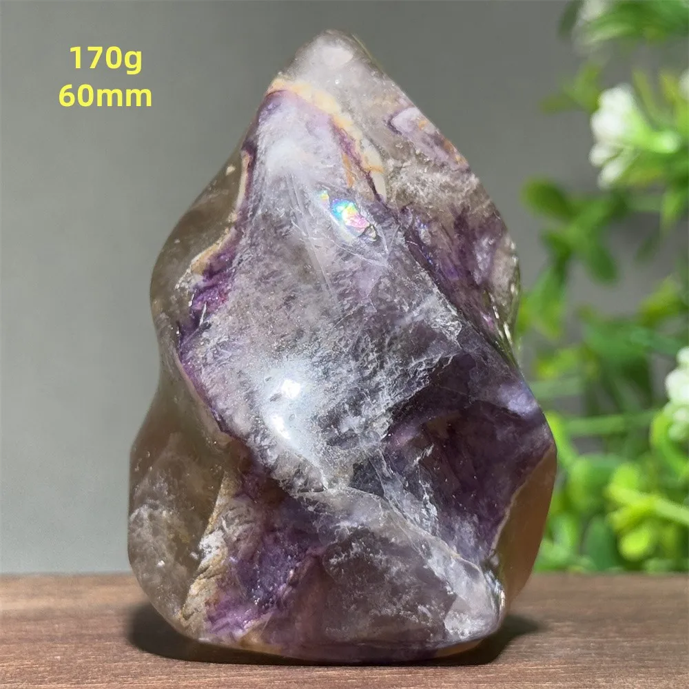 Natural Gemstone Fluorite Flame Shape Mineral Stone Energy Spiritual Meditation Healing Energy Home Room Decoration Lucky Gift view 4