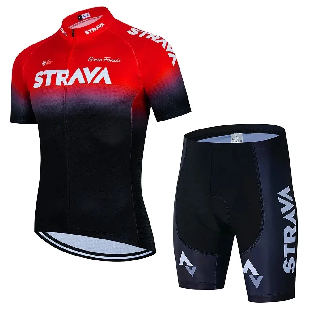 2024 Strava Radfahren Jersey Set Sommer Kurzarm Atmungsaktive männer MTB Fahrrad Radfahren Kleidung Uniform Anzug – Detail 8
