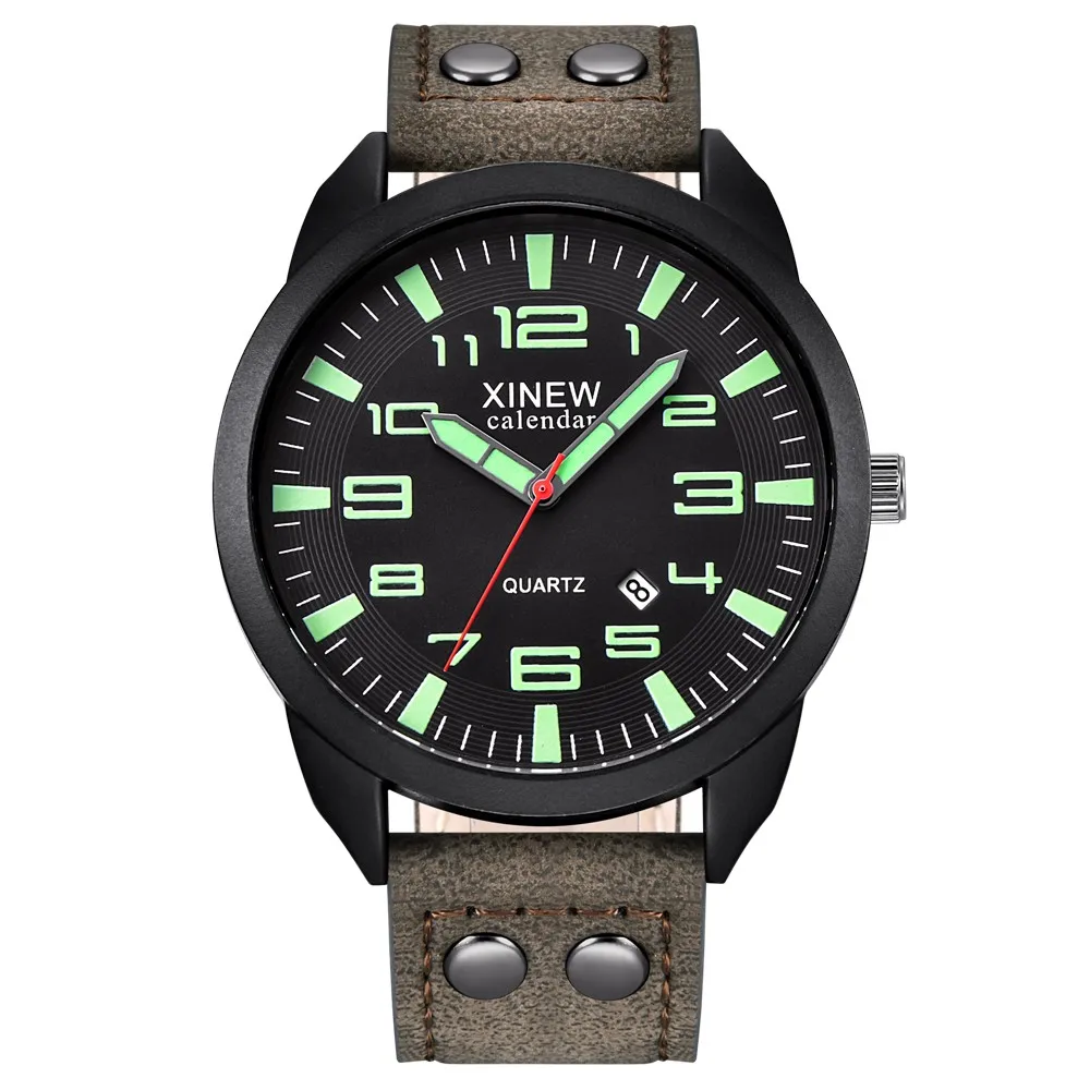 Men’s Luxury Fashion Casual Business Luminous Waterproof Alloy Leather Strap Quartz Watch Simple Basics Round Dial Reloj Hombre