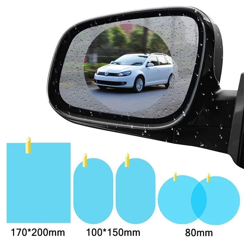 1/2Pcs For All Sizes Car Truck Rearview Mirror Rain-proof Film Waterproof Anti-fog Mirror Stickers Car Window Rain Protector