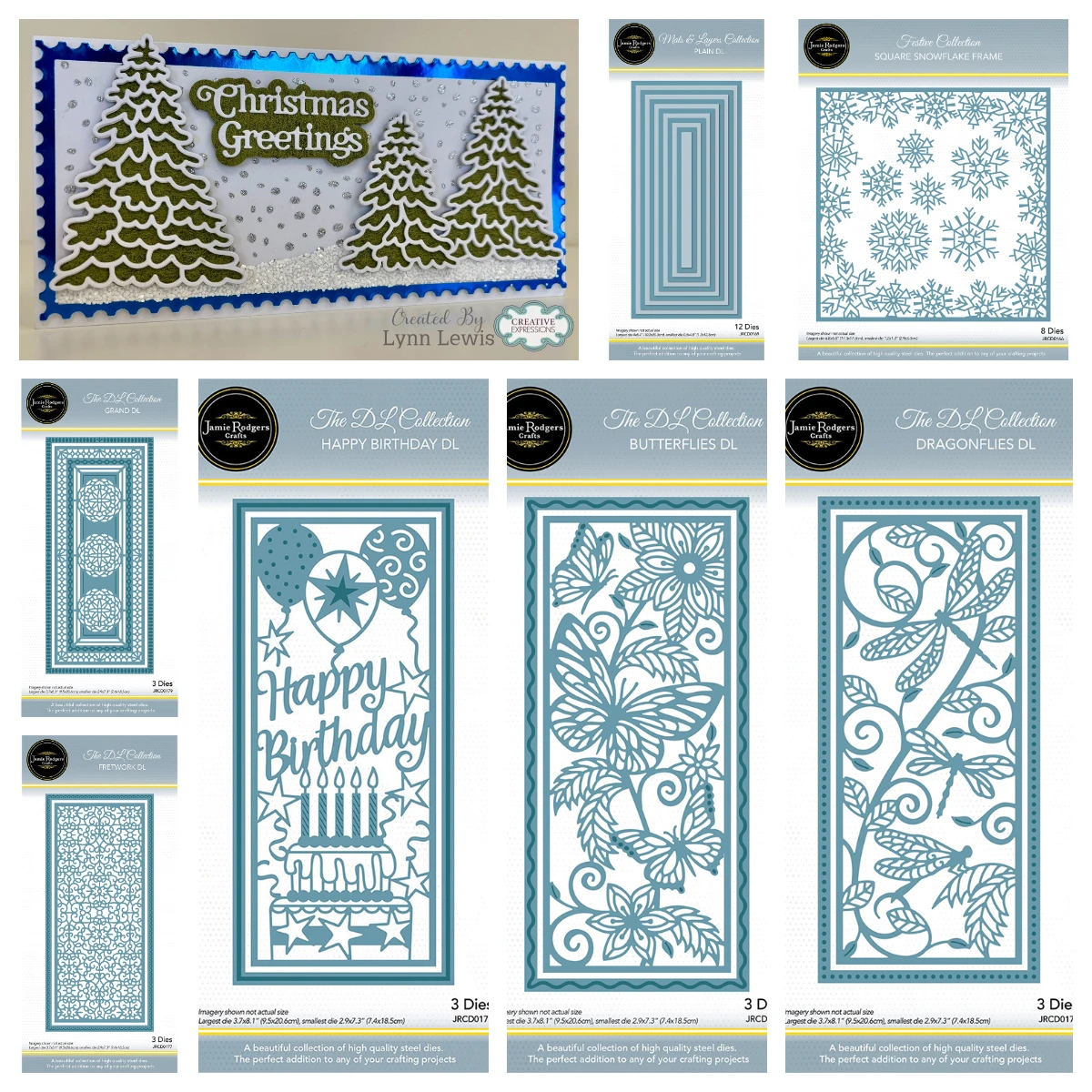 

Birthday Dragonflies Butterflies Fretwork Frame Die Set DIY Scrapbooking Card Postage Christmas Creative Expressions Crafts Dies