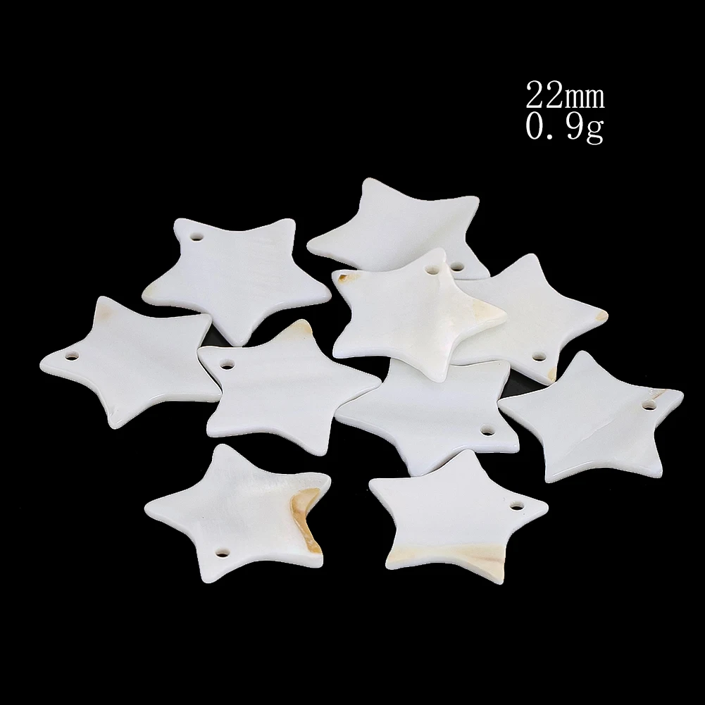 5 قطع قذيفة بيضاء طبيعية ثقب واحد الخماسي سحر صنع المجوهرات الاكسسوارات DIY المواد المنزل شنقا تزيين مُثبت