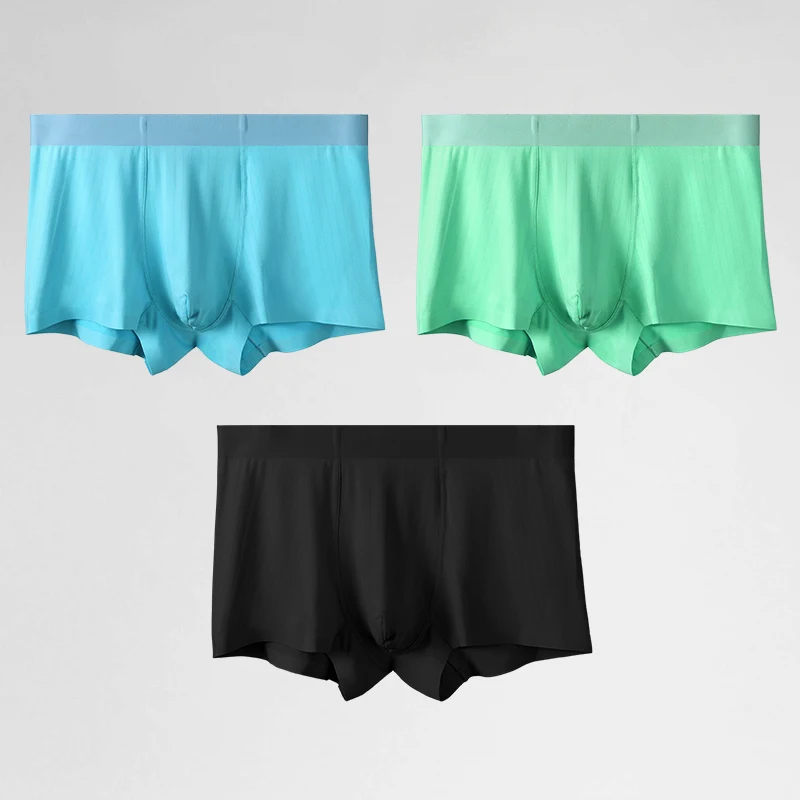 

5шт. Мужское нижнее белье, мужские брюки из ледяного шелка с четырьмя углами, летние тонкие, бесшовные, удобные и дышащие шорты, индивидуальные.