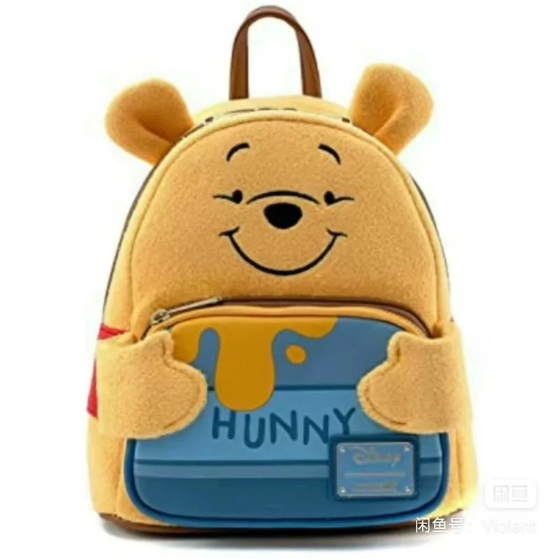 Original Disney Winnie-the-pooh Loungefly Backpack Anime Figure Kawaii Pooh Shoulder Bag Student Schoolbag Children\'s Backpack