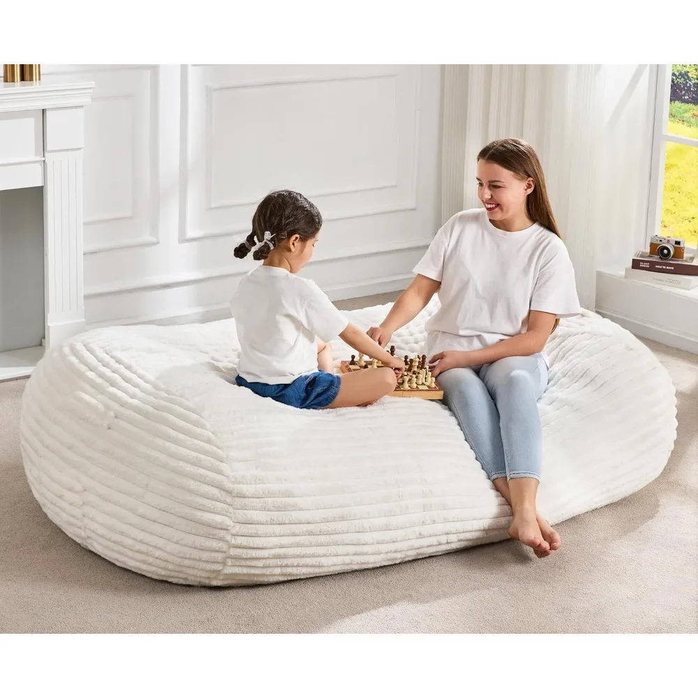 كرسي بين باج كبير مريح للبالغين مع غطاء قابل للإزالة لغرفة المعيشة - مقبض محمول، كرسي صالة 5 أقدام للاسترخاء #3