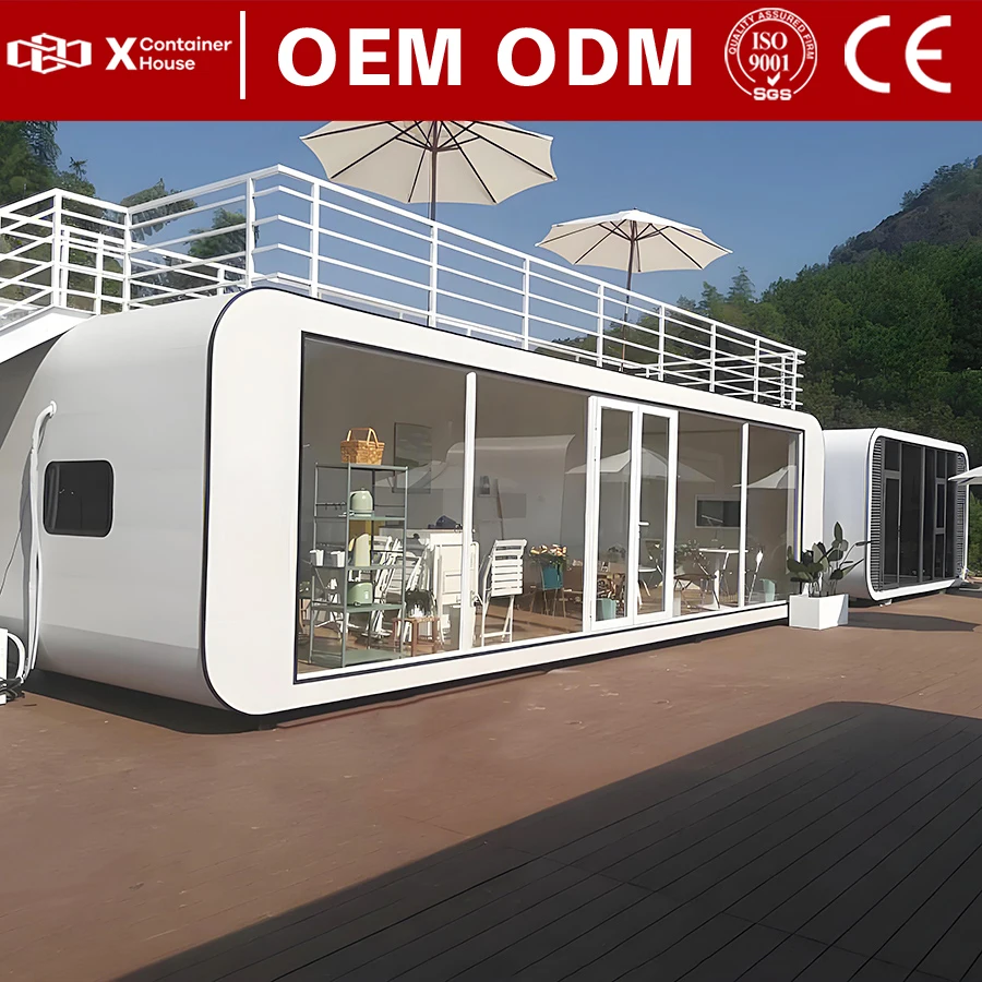 Sea Container House Prefabricated Garden Houses Ready to Live in 2 Bedroom Apple Capsule Home Buildings Prefab Tiny House Mobile