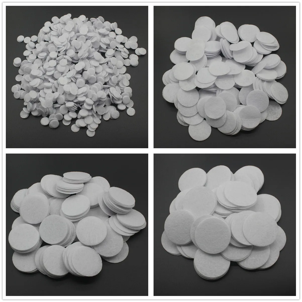 

8/10/15/20/25/30/35/40/45/50mm Non Woven Round Felt Circle Pads for DIY Crafting Flower Backing Hair Accessories Vacuum Filters